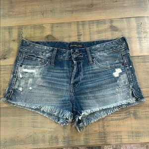 Abercrombie & Fitch Blue Distressed Jean Shorts
